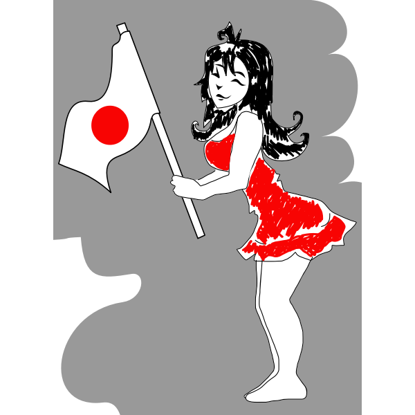 SVG Japanese cheerleader image