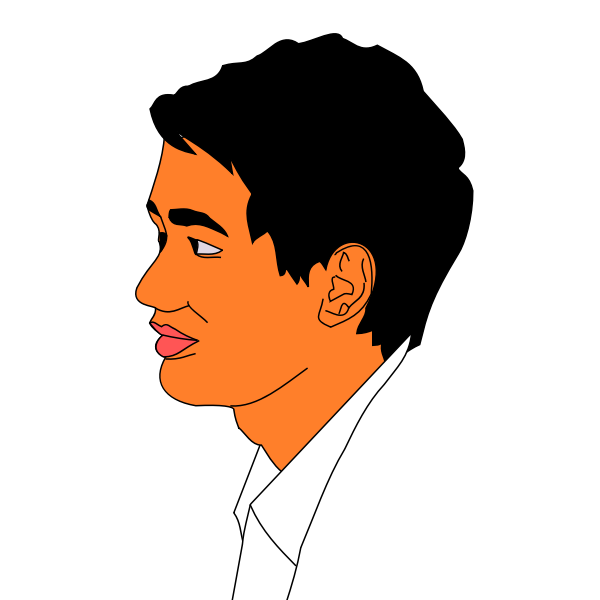 SVG Japanese comic woman vector clip art