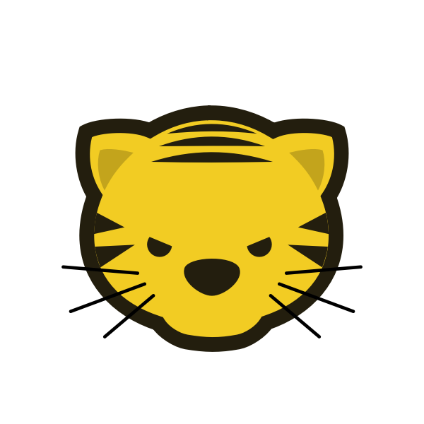SVG Japanese Dou Shou Qi tiger vector illustration