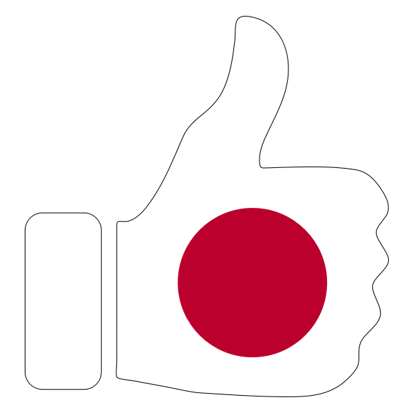 SVG Japanese flag with hand approval