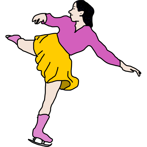 SVG Japanese ice skater vector drawing
