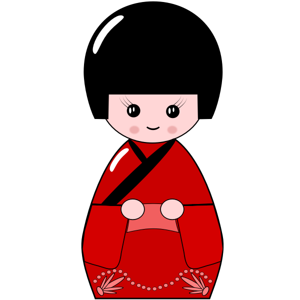 SVG Japanese Kokeshi doll