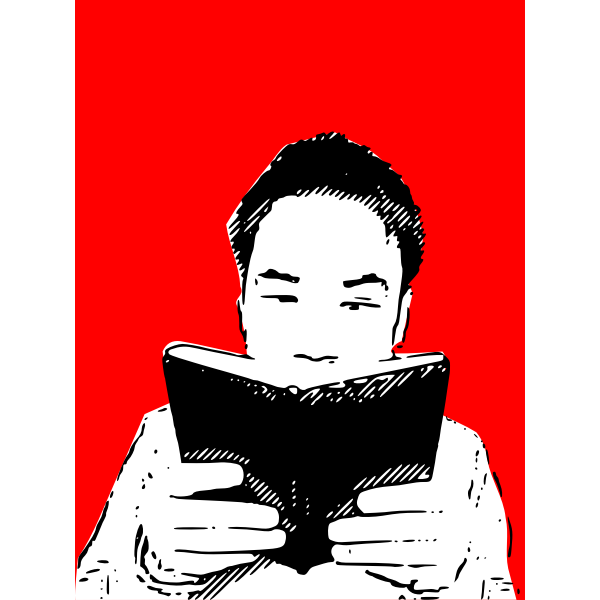 SVG Japanese man reading