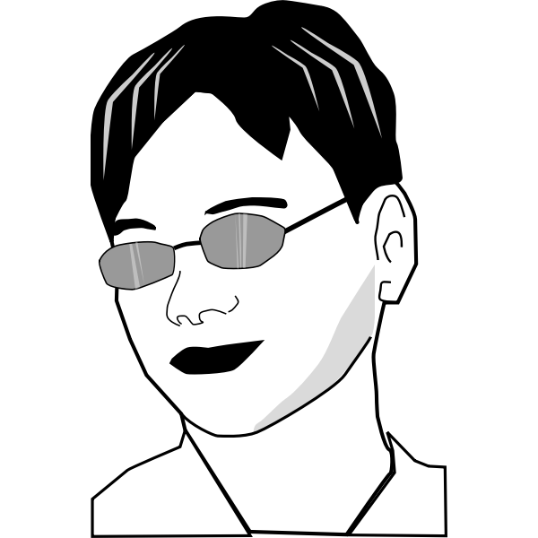 SVG Japanese man with sunglasses