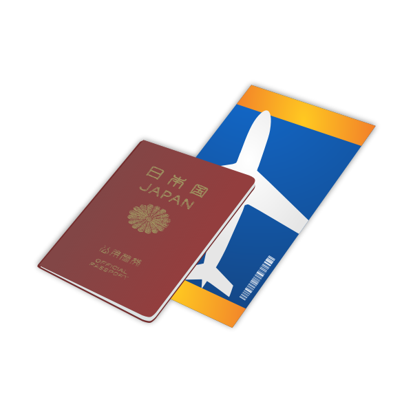 SVG Japanese passport and ticket