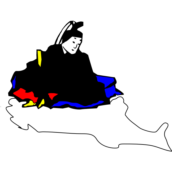 SVG Japanese poet on cloud