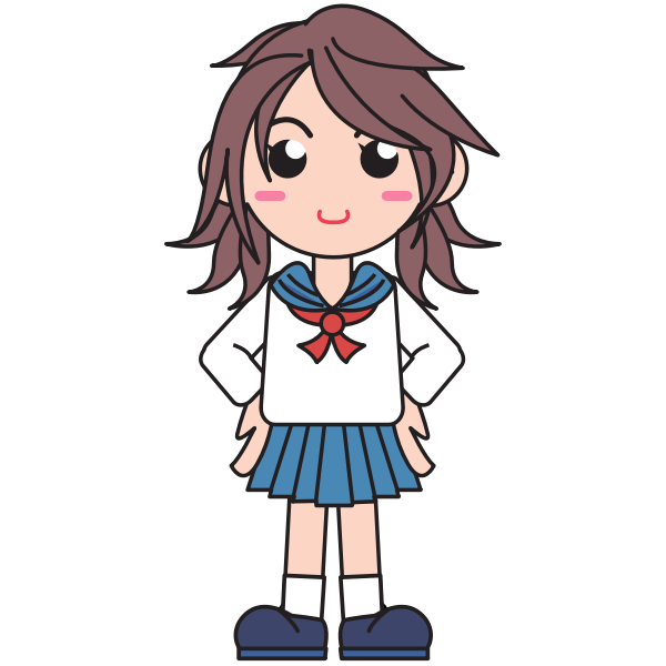 SVG Japanese school girl vector image
