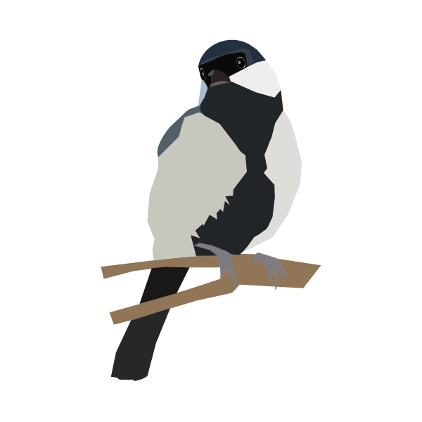 SVG Japanese Tit on a twig