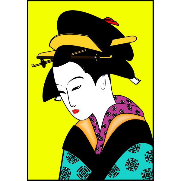 SVG Japanese woman in color kimono vector image