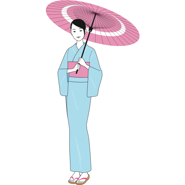 SVG Japanese woman with parasol