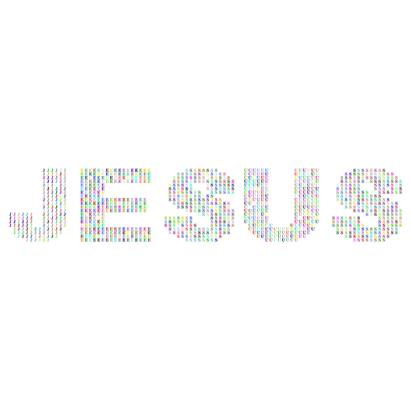 SVG Jesus Fractal Typography Prismatic