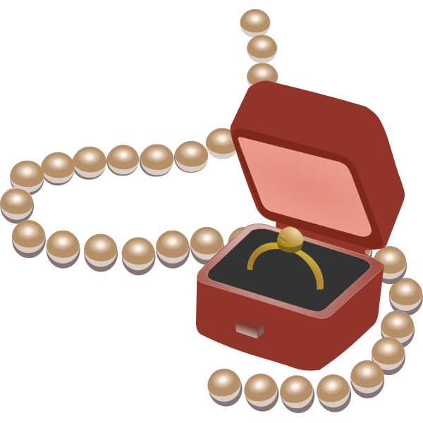 SVG Jewellery box and pearls vector image
