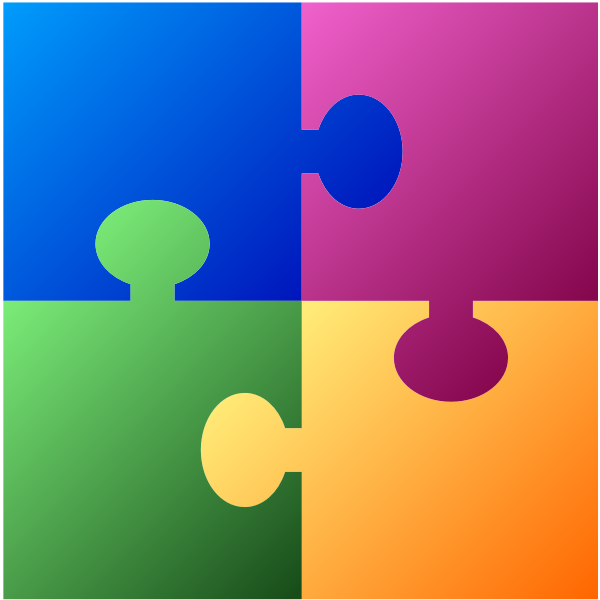 SVG Jigsaw puzzle in different colors