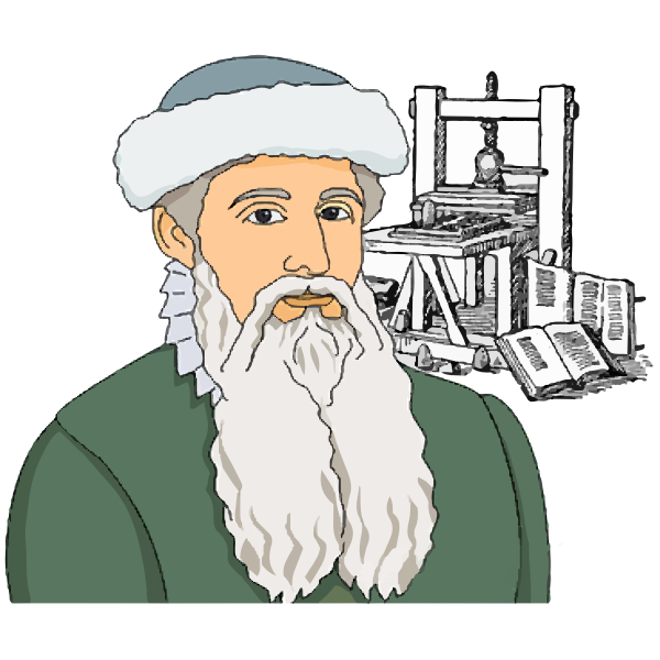 SVG Johannes Gutenberg vector image