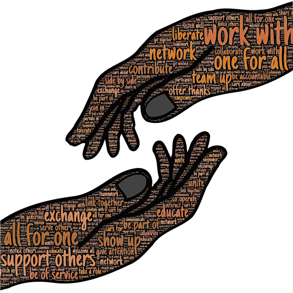 SVG Joining hands with typography