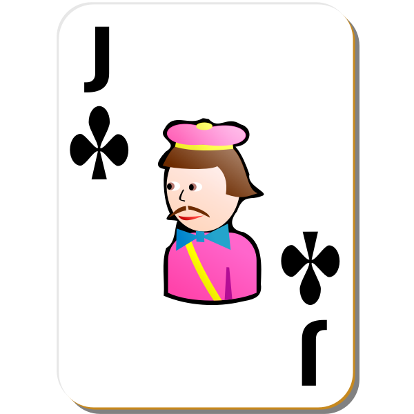SVG Joker of clubs vector drawing