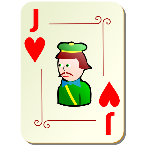SVG Joker of hearts vector drawing