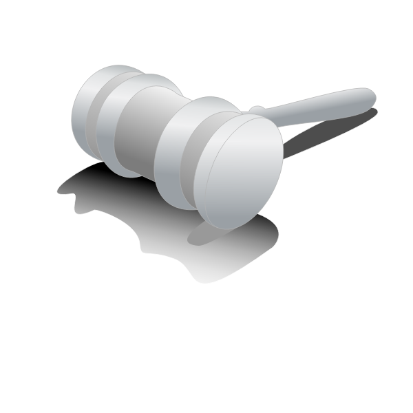 SVG Judge hammer with shadow vector drawing