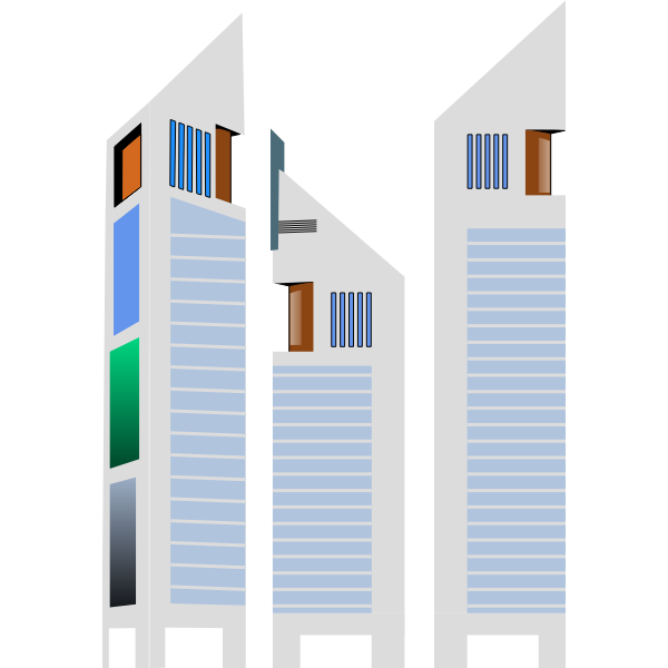 SVG Jumeirah Emirates Tower Hotel style building vector clip art