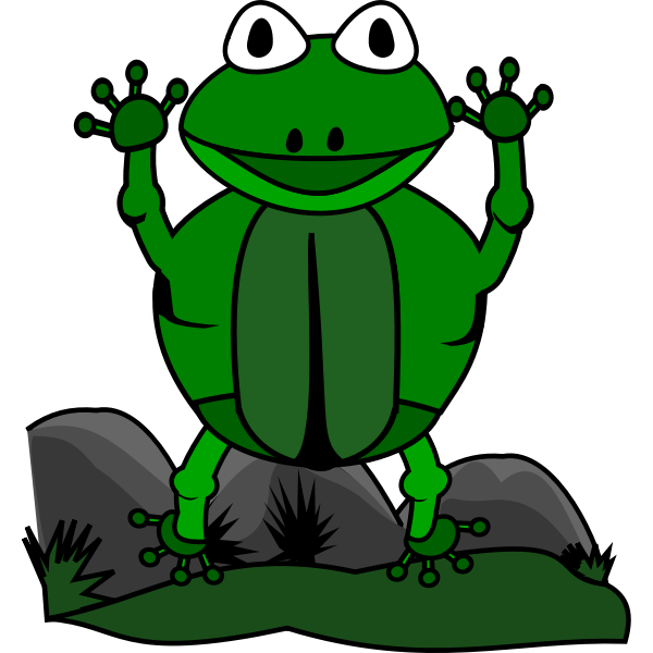 SVG jumping frog closeup
