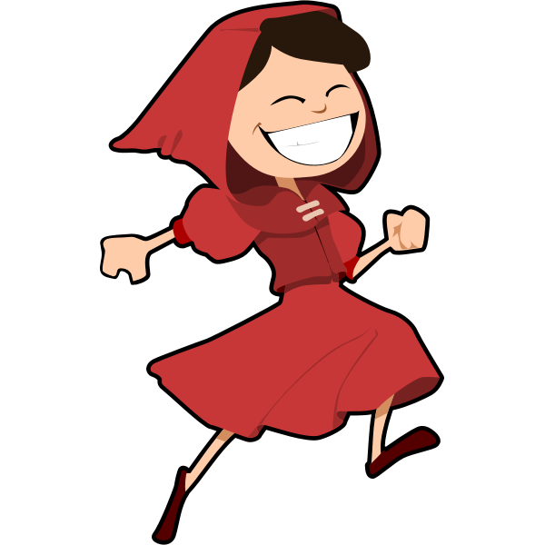 SVG Jumping girl dressed in red vector image