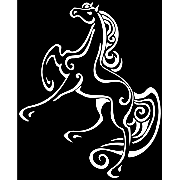 SVG Jumping horse line art negative illustration