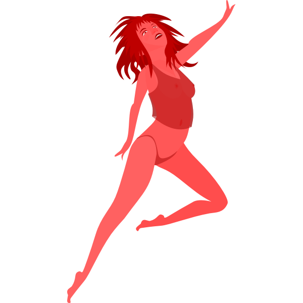 SVG Jumping red girl