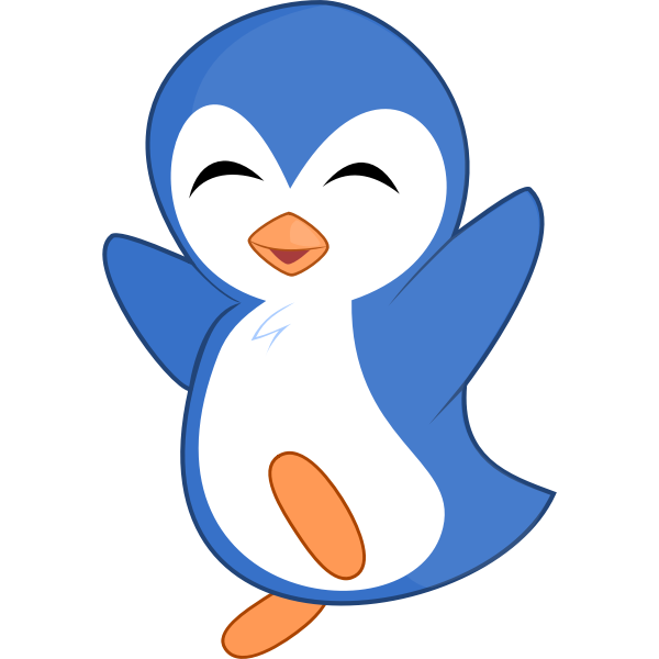 SVG Jumping tux vector image