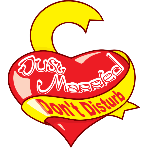 SVG Just married heart decoration vector clip art
