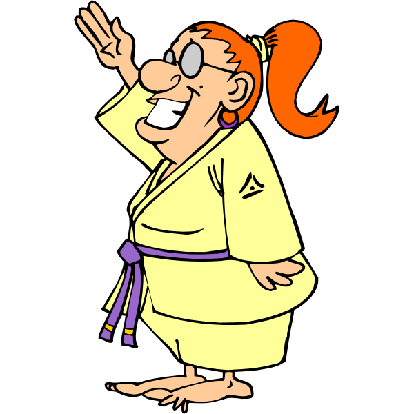 SVG Karate woman exercising vector drawing