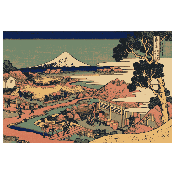 SVG Katakura tea fields in Suruga vector drawing
