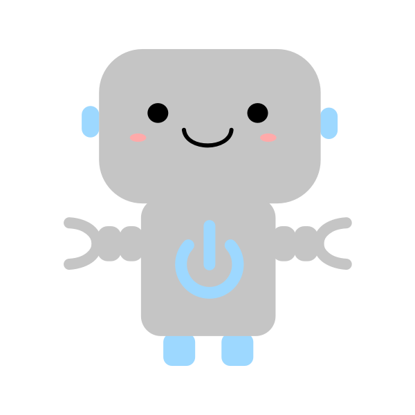 SVG Kawaii robot with power symbol