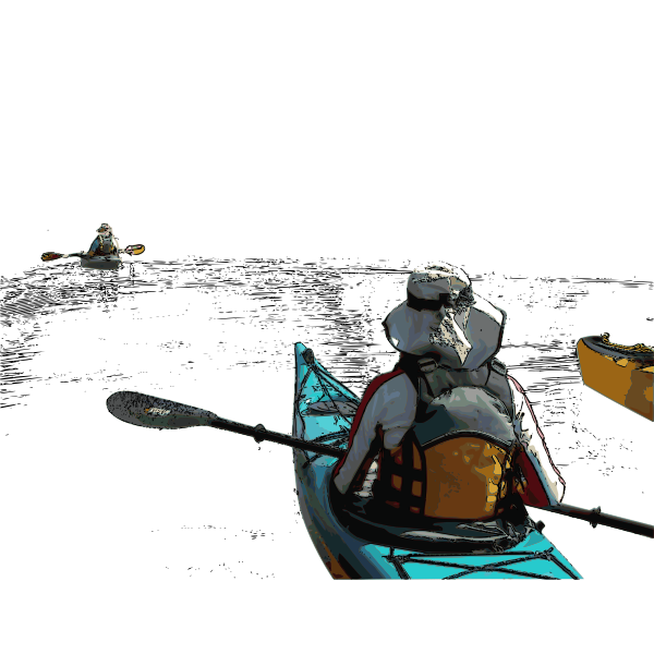 SVG Kayakers exploring vector image