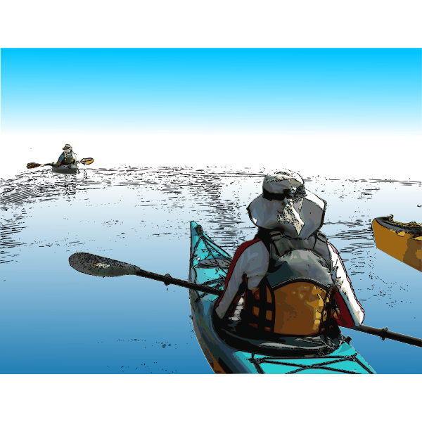 SVG Kayakers venturing vector graphics