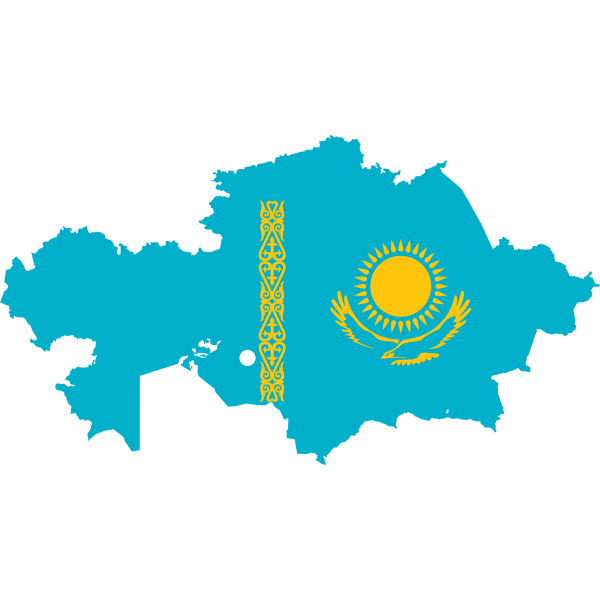 SVG Kazakhstan flag and map