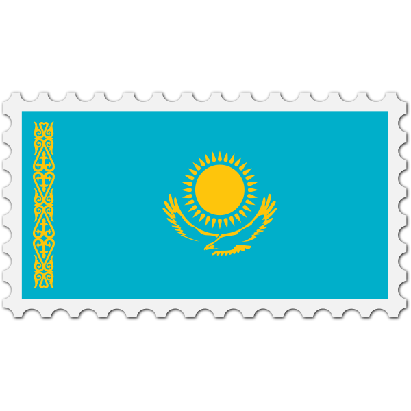SVG Kazakhstan flag stamp