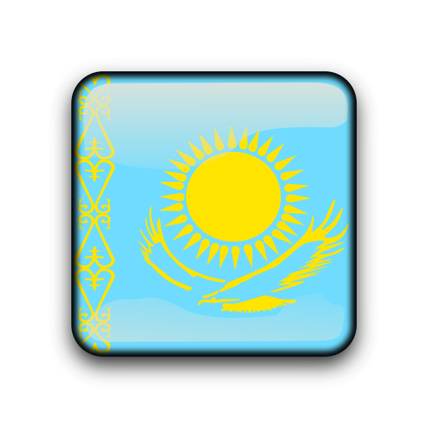 SVG Kazakhstan vector flag button