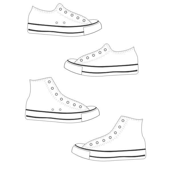 SVG Keds shoes and boots vector image