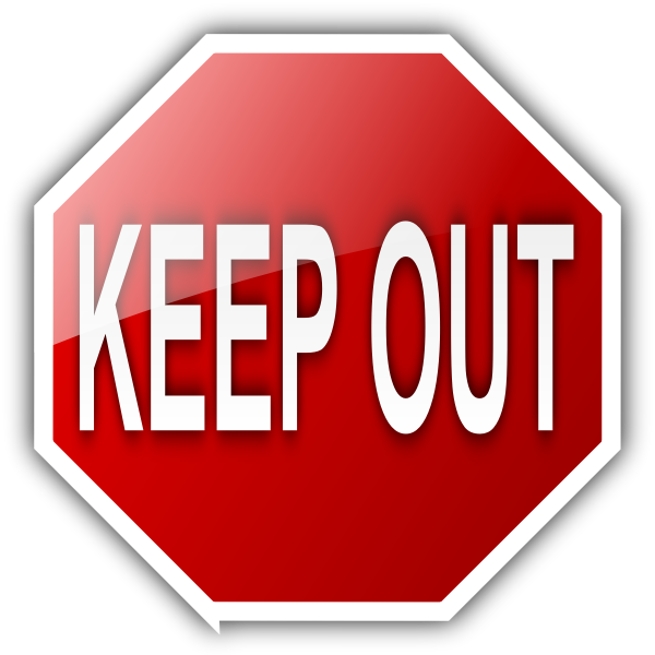 SVG KEEP OUT stop shaped sign vector illustration