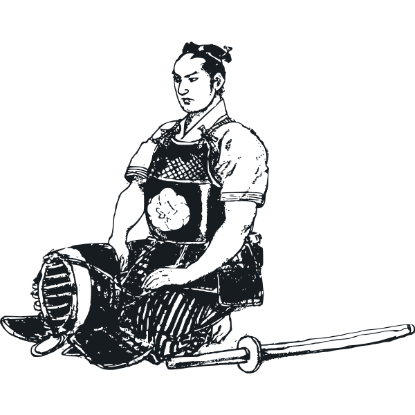 SVG Kendo man vector drawing