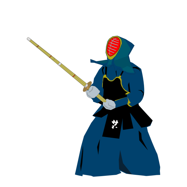 SVG Kendo martial arts fighter vector illustration