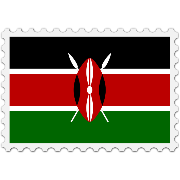 SVG Kenya flag stamp