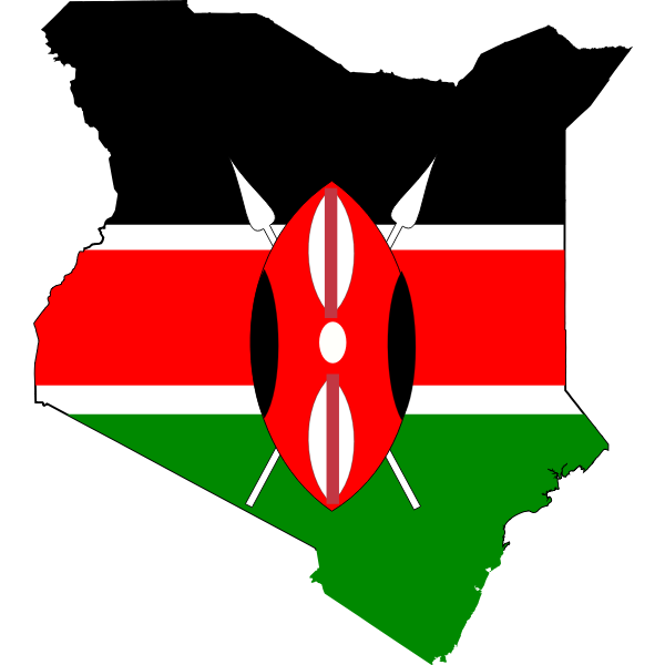 SVG Kenya map and flag