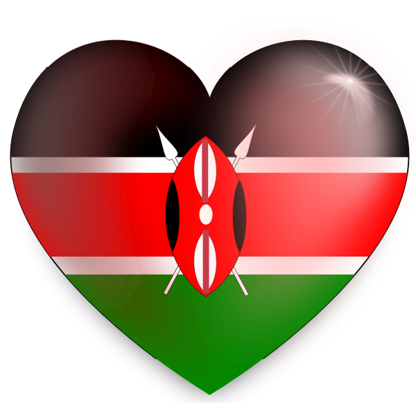 SVG Kenyan flag heart vector image