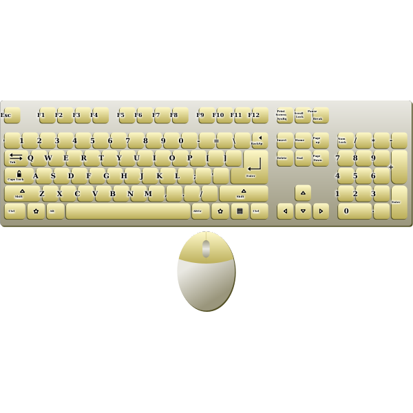 SVG Keyboard and mouse topview vector image