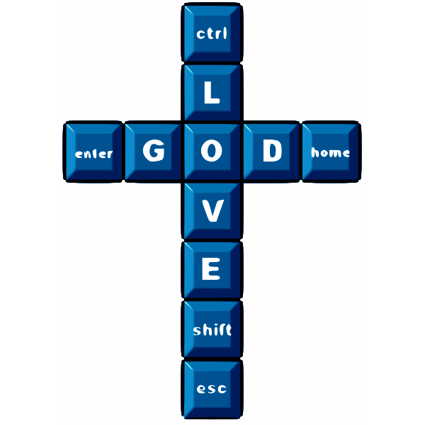 SVG Keyboard keys in the shape of a cross vector image