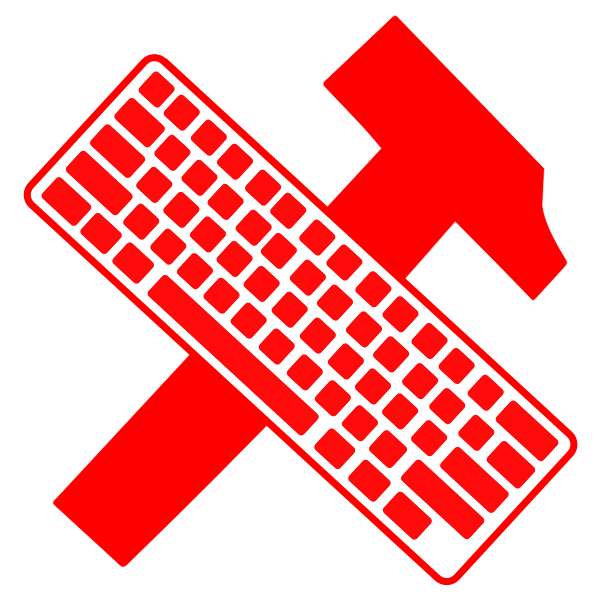 SVG Keyboard over hammer vector image