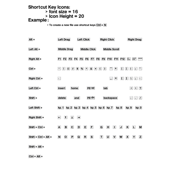 SVG Keyboard Shortcut Icons Set