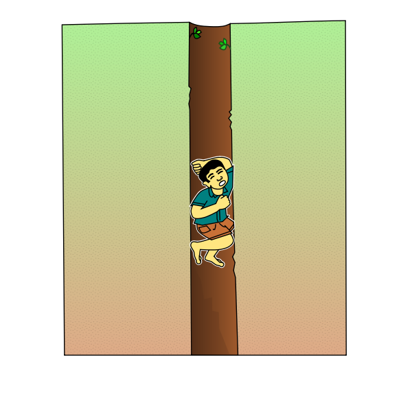SVG Kid in bore well
