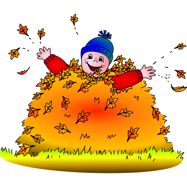 SVG Kid in leaves vector illustration
